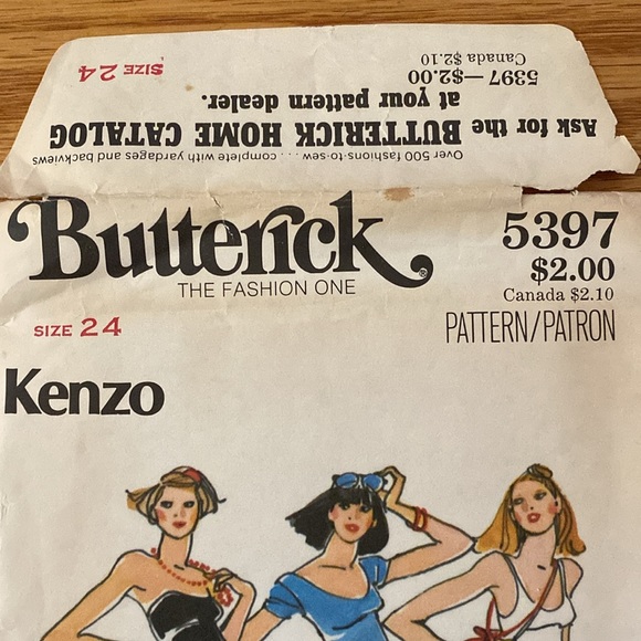 VTG ‘70s Butterick Designer Kenzo UNCUT Sewing Pattern - Picture 9 of 9